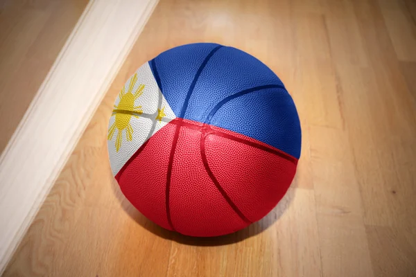 Bola basket dengan bendera nasional philippines — Stok Foto