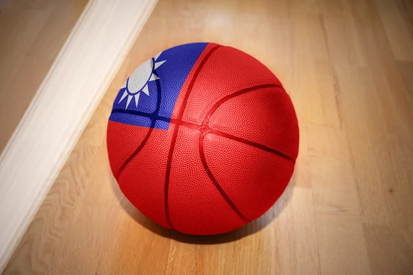 Basketballball mit der Nationalflagge Taiwans — Stockfoto