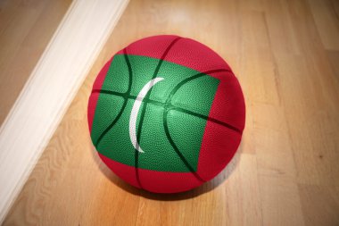 basketball ball with the national flag of maldives