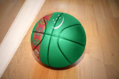basketball ball with the national flag of turkmenistan