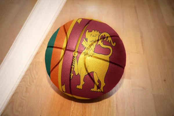 Basketball ball with the national flag of sri lanka — Stockfoto