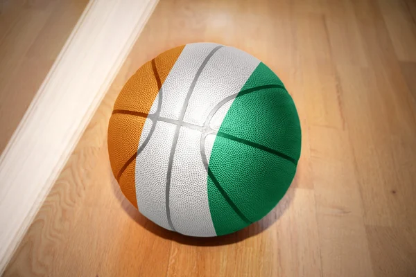 Basketball ball with the national flag of cote divoire — Stock Photo, Image