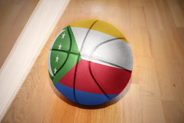 Basket boll med den nationella flaggan på Komorerna — Stockfoto