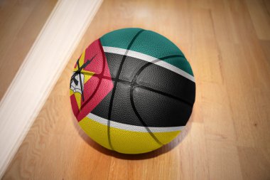 basketball ball with the national flag of mozambique