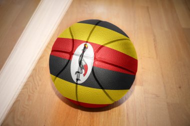 basketball ball with the national flag of uganda