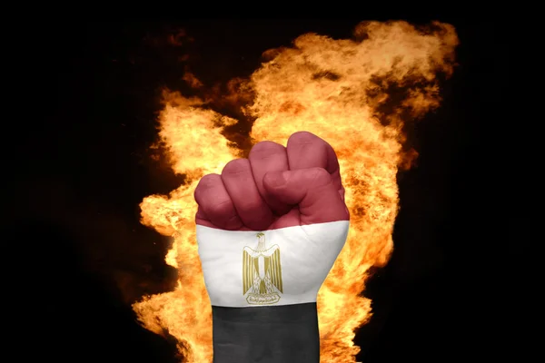 Fire fist with the national flag of  egypt — Stock Photo, Image
