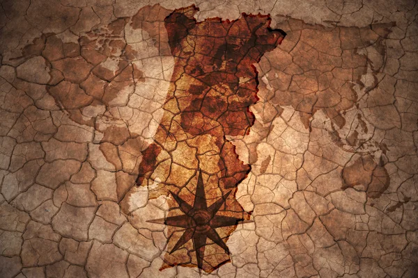 Стародавню карту Португалії — стокове фото