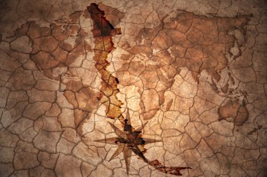 Vintage Şili haritası