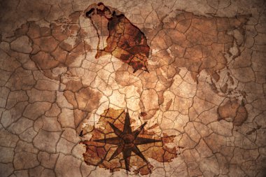 Vintage Antigua ve Barbuda Haritası