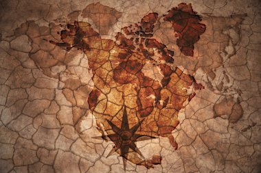 Vintage Kuzey Amerika Haritası