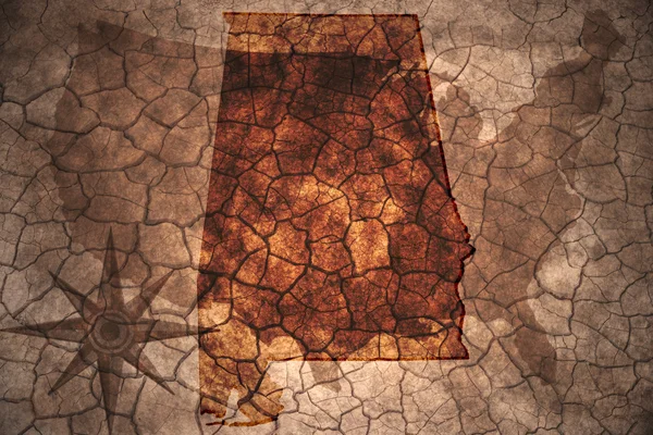 Vintage mapa státu Alabama — Stock fotografie