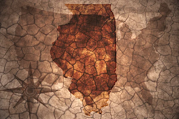 Vintage Illinois mapa del estado —  Fotos de Stock