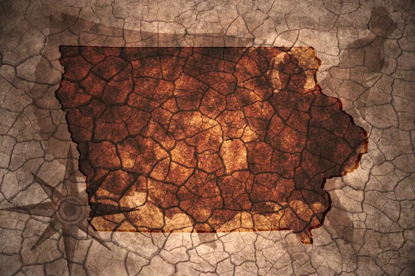 Стародавню карту штату Айова — стокове фото