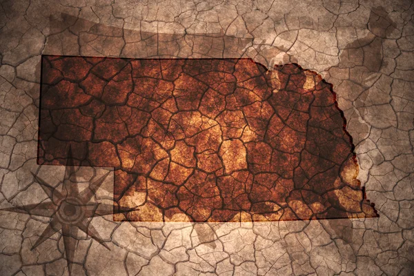 Стародавню карту штату Небраска — стокове фото