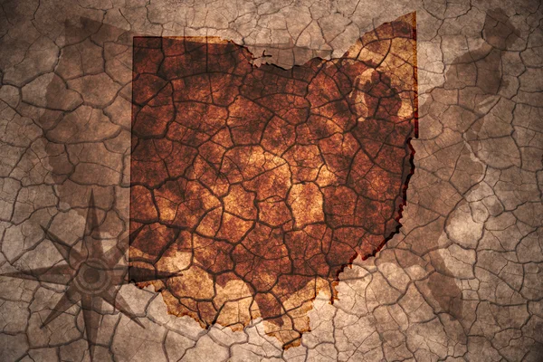 Стародавню карту штату Огайо — стокове фото