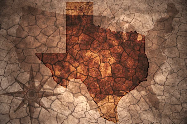 Vintage texas mapa do estado — Fotografia de Stock