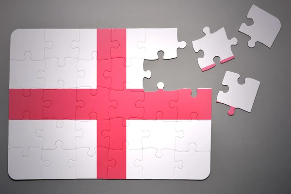 Puzzle with the national flag of england — Stock Photo, Image