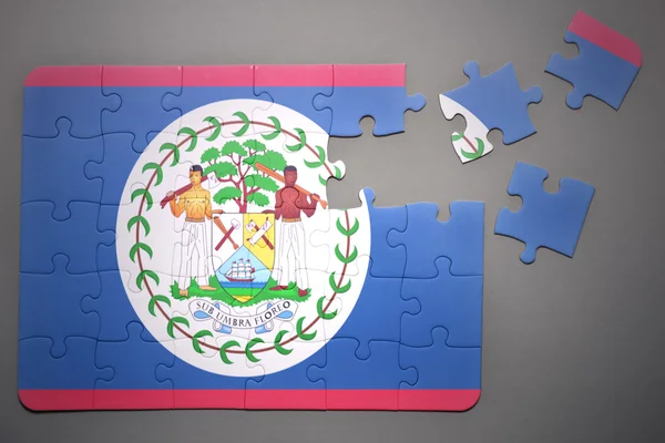 Puzzle mit der Nationalflagge von Belize — Stockfoto