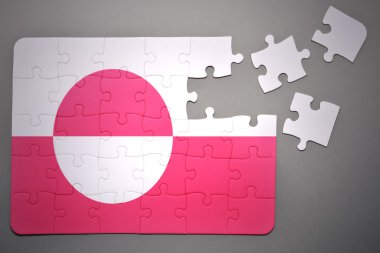 Grönland Ulusal bayrak ile bulmaca