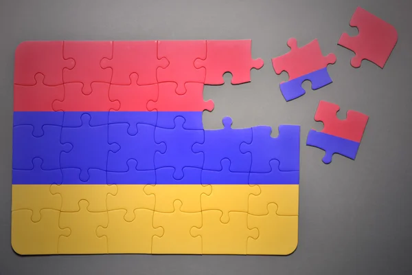 Puzzle mit der Nationalflagge von Armenien — Stockfoto