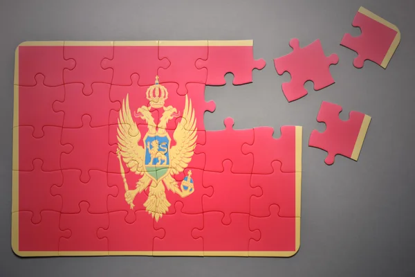 Puzzel met de nationale vlag van montenegro — Stockfoto