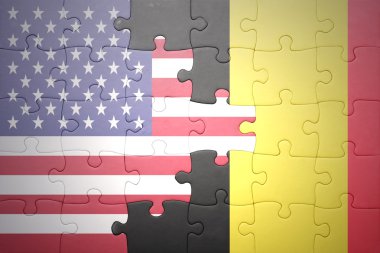 Amerika Birleşik Devletleri ve Belçika Ulusal bayrak ile bulmaca