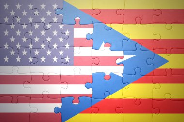 Amerika Birleşik Devletleri ve Katalonya Ulusal bayrak ile bulmaca