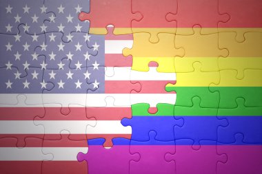 Amerika Birleşik Devletleri bayrağı ve eşcinsel bayrağı ile bulmaca