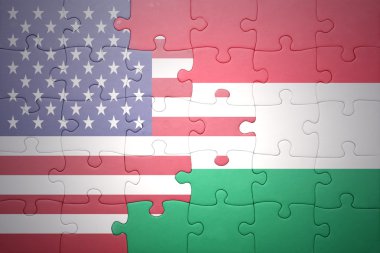Amerika Birleşik Devletleri ve Macaristan ulusal bayrak ile bulmaca