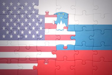 Amerika Birleşik Devletleri ve Slovenya ulusal bayrak ile bulmaca