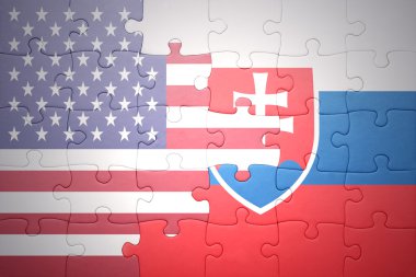 Amerika Birleşik Devletleri ve Slovakya ulusal bayrak ile bulmaca