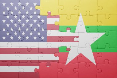 Amerika Birleşik Devletleri ve myanmar bayrağı ile bulmaca
