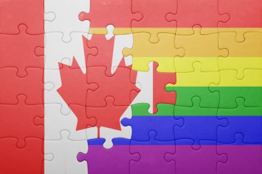 Kanada ulusal bayrak ve eşcinsel bayrağı ile bulmaca