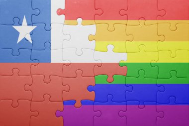 Şili ulusal bayrak ve eşcinsel bayrağı ile bulmaca