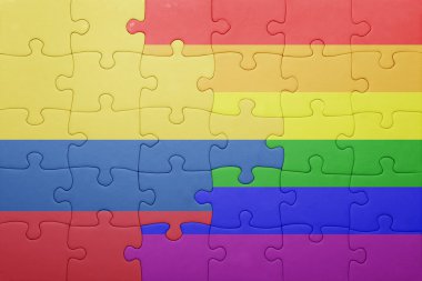 Kolombiya ulusal bayrak ve eşcinsel bayrağı ile bulmaca