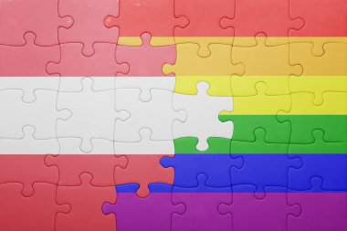 Avusturya ulusal bayrak ve eşcinsel bayrağı ile bulmaca