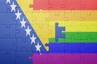 Bosna-Hersek ulusal bayrak ve eşcinsel bayrağı ile bulmaca