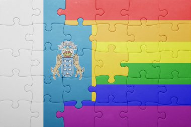 Kanarya Adaları ulusal bayrak ve eşcinsel bayrağı ile bulmaca