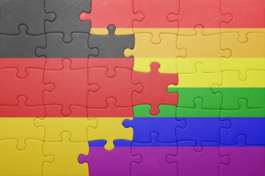 Almanya'nın ulusal bayrak ve eşcinsel bayrağı ile bulmaca