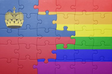 Lihtenştayn ve eşcinsel bayrak ulusal bayrak ile bulmaca