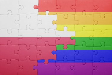 Polonya bayrağı ve eşcinsel bayrağı ile bulmaca