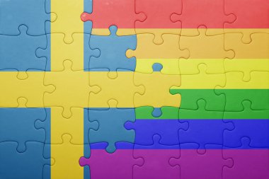 İsveç Ulusal bayrak ve eşcinsel bayrağı ile bulmaca