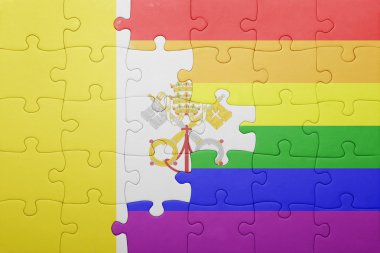 Vatikan ve eşcinsel bayrak ulusal bayrak ile bulmaca