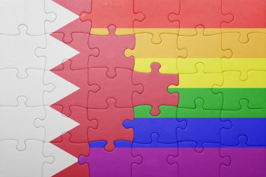 Bahreyn bayrağı ve eşcinsel bayrağı ile bulmaca