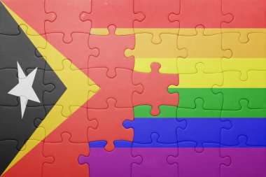 Doğu timor bayrağı ve eşcinsel bayrağı ile bulmaca