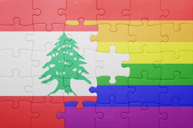Lübnan Bayrağı ve eşcinsel bayrağı ile bulmaca