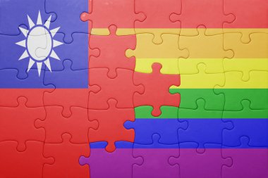 Tayvan Bayrağı ve eşcinsel bayrağı ile bulmaca