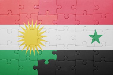 Suriye ve Kürdistan ulusal bayrak ile bulmaca