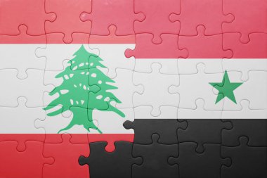 Suriye ve Lübnan ulusal bayrak ile bulmaca
