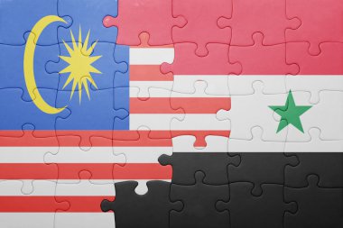 Suriye ve Malezya ulusal bayrak ile bulmaca